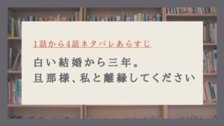 白い結婚から三年旦那様私と離縁してください ネタバレ