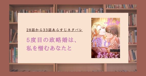 【5度目の政略婚は、私を憎むあなたと】28話から33話あらすじネタバレ